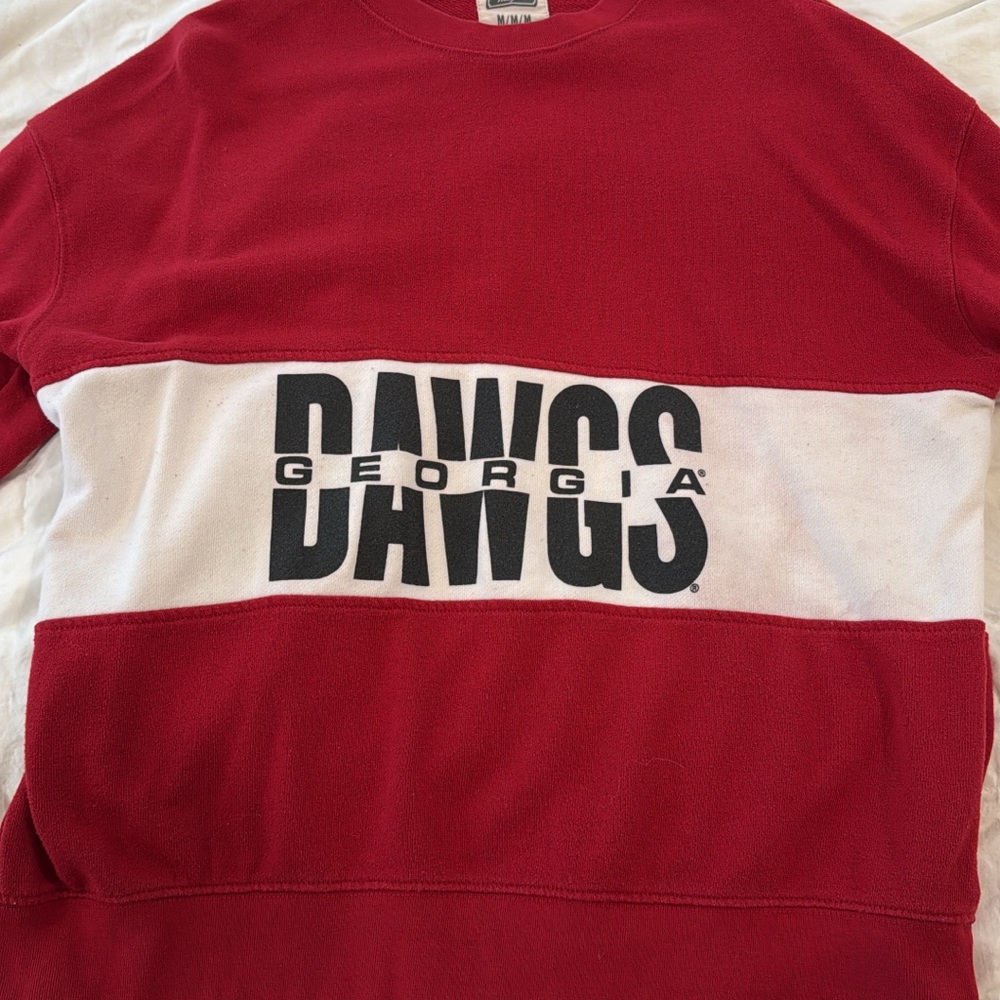 Aerie Red and White Dawgs Sweatshirt